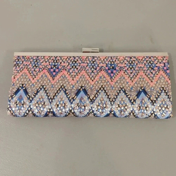 Embroidered Sequin Clutch - Picture 1 of 6